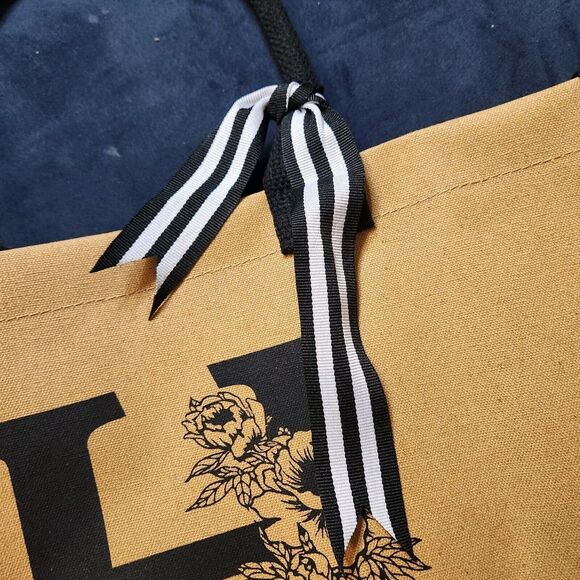 Monogrammed Initial Letter H Canvas Tote Makeup Beach Bag Sun Hat Gift Set Box - Picture 11 of 16